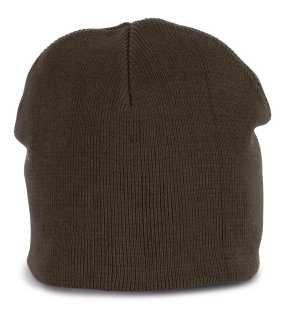 Zimná čiapka (K-UP KNITTED ORGANIC COTTON BEANIE) > zelená (dark khaki)