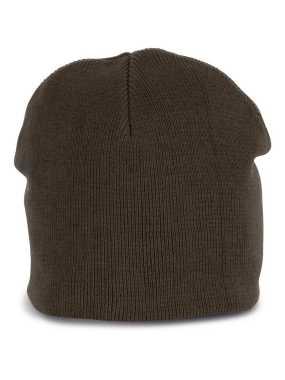 Zimná čiapka (K-UP KNITTED ORGANIC COTTON BEANIE) > zelená (dark khaki)