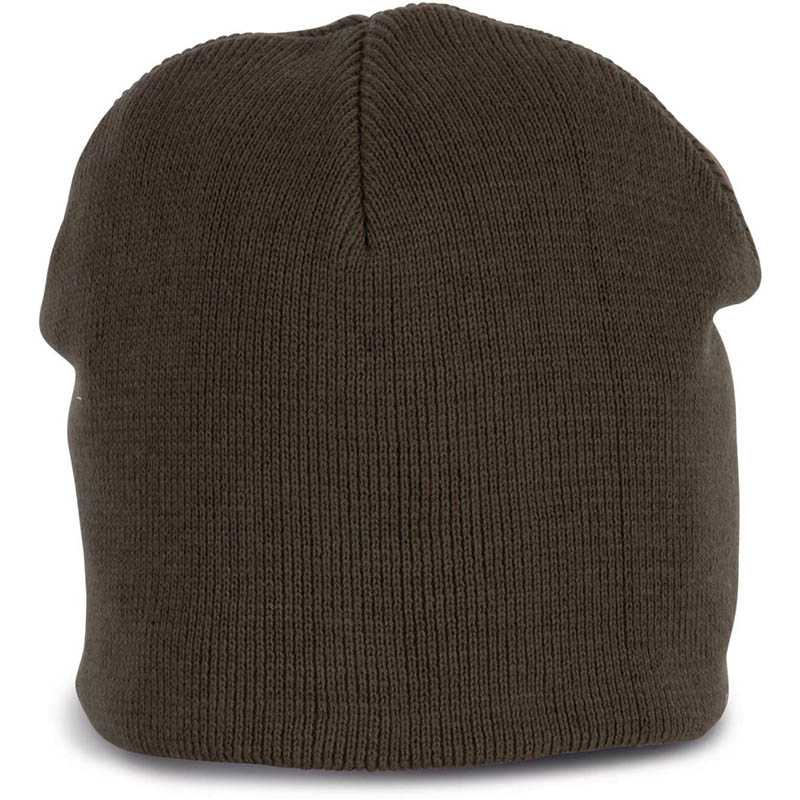 Zimná čiapka (K-UP KNITTED ORGANIC COTTON BEANIE) > zelená (dark khaki)