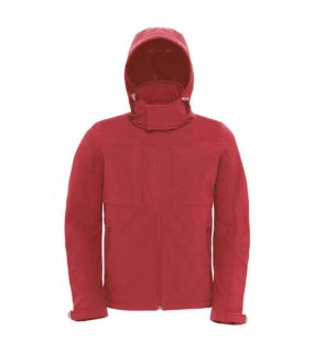 Pánska bunda (B&C HOODED SOFTSHELL/MEN) > červená > S