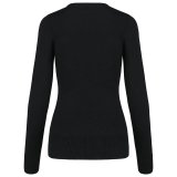 Dámsky sveter (KARIBAN LADIES V-NECK JUMPER) > čierna > 3XL