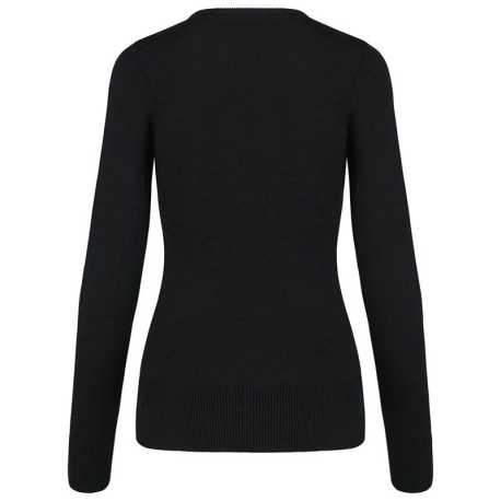 Dámsky sveter (KARIBAN LADIES V-NECK JUMPER) > čierna > 3XL