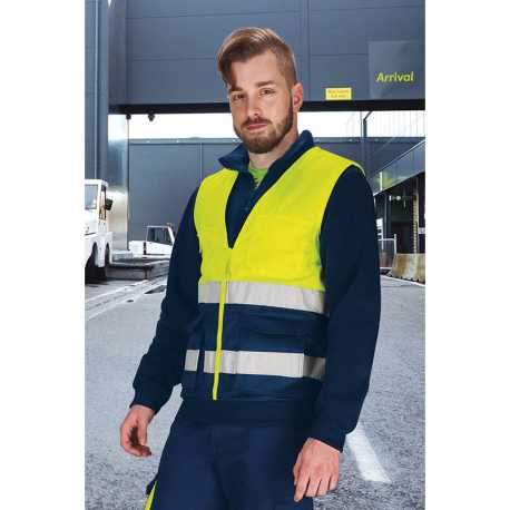 Pánska vesta (LISBURN) > oranžová (neon) / modrá (orion navy) > 3XL
