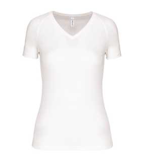 Dámske tričko (PROACT LADIES’ V-NECK SHORT SLEEVE SPORTS T-SHIRT) > biela > M