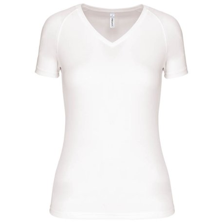 Dámske tričko (PROACT LADIES’ V-NECK SHORT SLEEVE SPORTS T-SHIRT) > biela > L