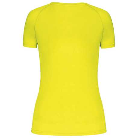Dámske tričko (PROACT LADIES’ V-NECK SHORT SLEEVE SPORTS T-SHIRT)>žltá (fluorescent)>M