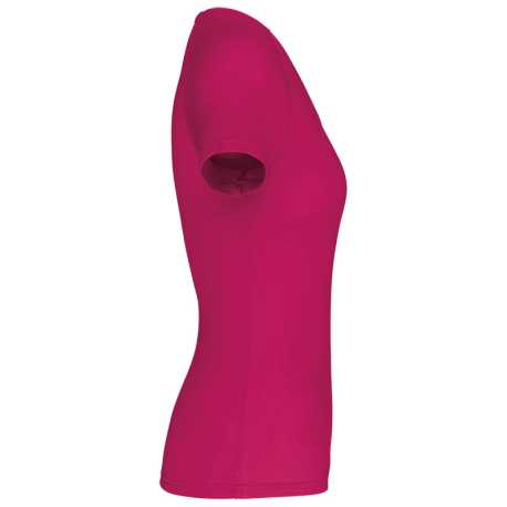 Dámske tričko (PROACT LADIES’ V-NECK SHORT SLEEVE SPORTS T-SHIRT)>ružová (fuchsia)>L