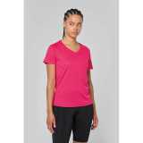 Dámske tričko (PROACT LADIES’ V-NECK SHORT SLEEVE SPORTS T-SHIRT)>žltá (fluorescent)>M