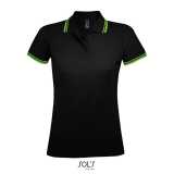Dámska polokošeľa (SOLS PASADENA WOMEN - WOMEN POLO SHIRT)>čierna / zelená (lime)>2XL