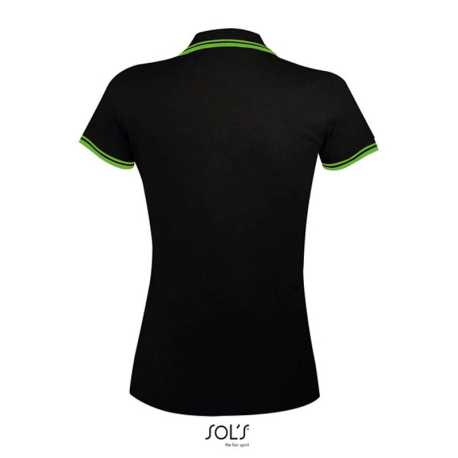 Dámska polokošeľa (SOLS PASADENA WOMEN - WOMEN POLO SHIRT)>čierna / zelená (lime)>2XL