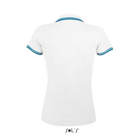 Dámska polokošeľa (SOLS PASADENA WOMEN - WOMEN POLO SHIRT)>biela / modrá (aqua)>2XL