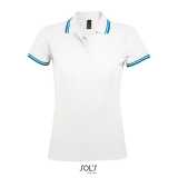 Dámska polokošeľa (SOLS PASADENA WOMEN - WOMEN POLO SHIRT)>biela / modrá (aqua)>2XL