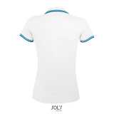 Dámska polokošeľa (SOLS PASADENA WOMEN - WOMEN POLO SHIRT)>biela / modrá (aqua)>2XL