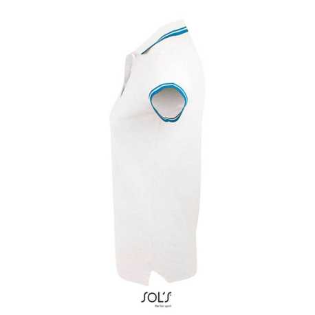 Dámska polokošeľa (SOLS PASADENA WOMEN - WOMEN POLO SHIRT)>biela / modrá (aqua)>2XL