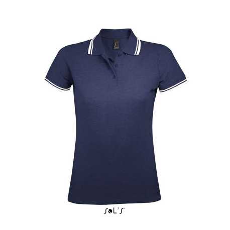 Dámska polokošeľa (SOLS PASADENA WOMEN - WOMEN POLO SHIRT)>modrá (frenchnavy) / biela>2XL
