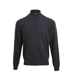 Pánsky sveter (PREMIER MENS 1/4 ZIP KNITTED SWEATER) > šedá (charcoal) > S