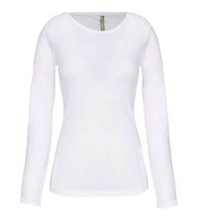 Dámske tričko (KARIBAN LADIES LONG-SLEEVED CREW NECK T-SHIRT) > biela > M
