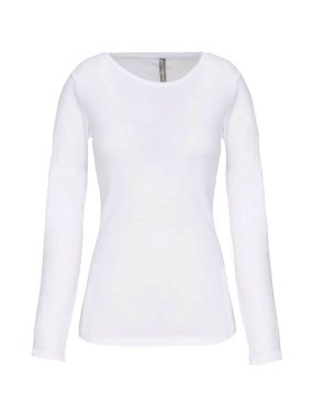 Dámske tričko (KARIBAN LADIES LONG-SLEEVED CREW NECK T-SHIRT) > biela > XL