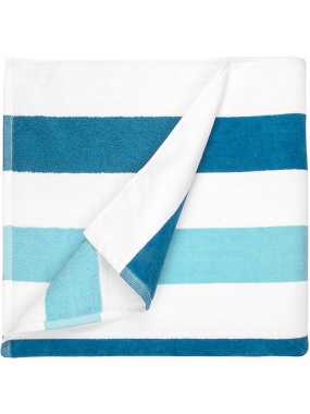 Osuška (THE ONE Beach Towel Stripe) > modrá (petrol) / zelená (mint) > 90 x 190cm