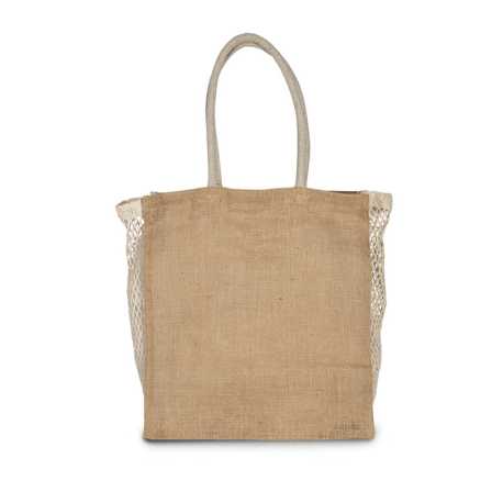 Nákupná taška (KIMOOD SHOPPING BAG WITH MESH GUSSET) > čierna / prírodná