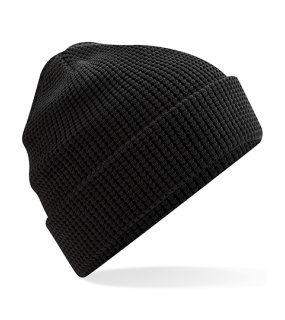 Unisex čiapka (Beechfield Organic Cotton Waffle Beanie) > čierna