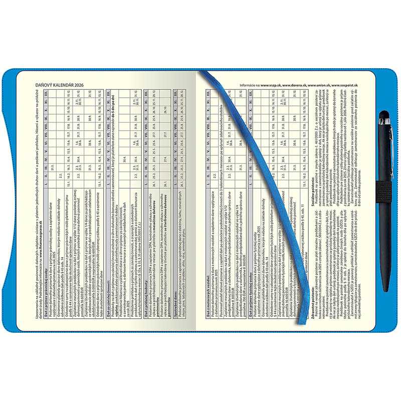 Diár (Smart 2026) - 13,8 x 20,5 cm > modrá > týždenný A5