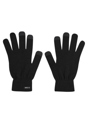 RPET rukavice na dotykovú obrazovku > čierna