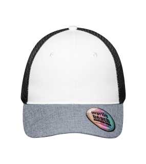 6 panelová šiltovka (MB 6 Panel Mesh Cap Mélange)>biela / šedá (melange) / čierna