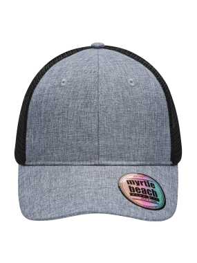 6 panelová šiltovka (MB 6 Panel Mesh Cap Mélange)>šedá (melange) / čierna