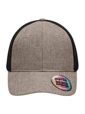 6 panelová šiltovka (MB 6 Panel Mesh Cap Mélange)>hnedá (melange) / čierna