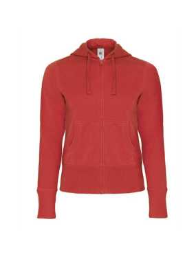 Dámska mikina (B&C HOODED FULL ZIP/WOMEN) > červená > XL