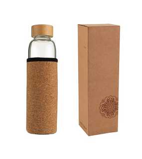 Sklenená fľaša s korkovým rukávom 500 ml "VANILLA SEASON" > prírodná