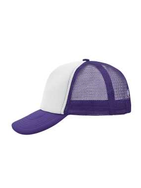 5 panelová šiltovka (MB 5 Panel Polyester Mesh Cap) > biela / fialová (lilac)