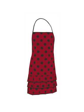 Detská zástera (FLAMENCO) > červená (lotto) / čierna