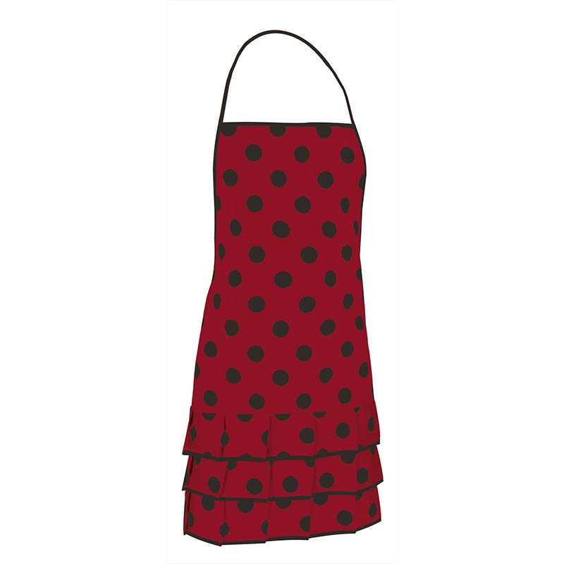 Detská zástera (FLAMENCO) > červená (lotto) / čierna