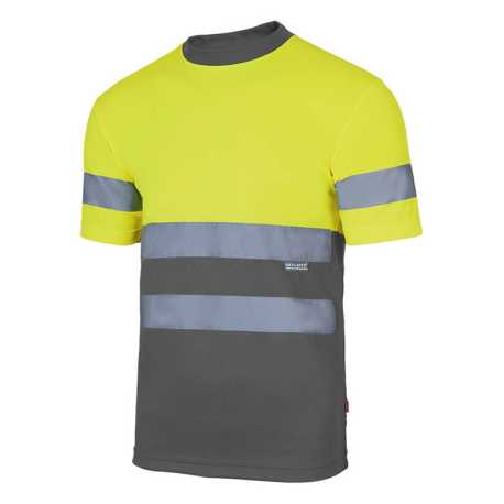 Pánske tričko (VELILLA HV TWO-TONE T-SHIRT) > šedá / žltá (hi-vis) > 4XL
