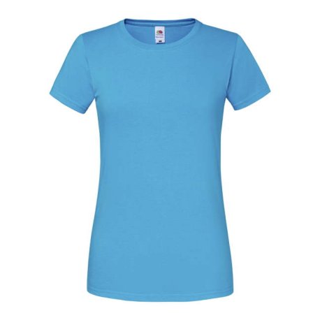 Dámske tričko(FRUIT OF THE LOOM Lady Ringspun Prem T ) > modrá (azure) > S