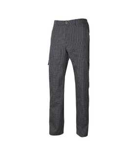 Pánske nohavice (VELILLA CHEF TROUSERS) > čierna (checks) > 2XL