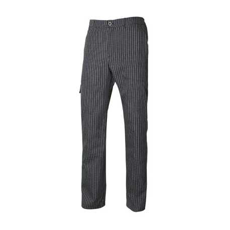 Pánske nohavice (VELILLA CHEF TROUSERS) > čierna (checks) > 2XL