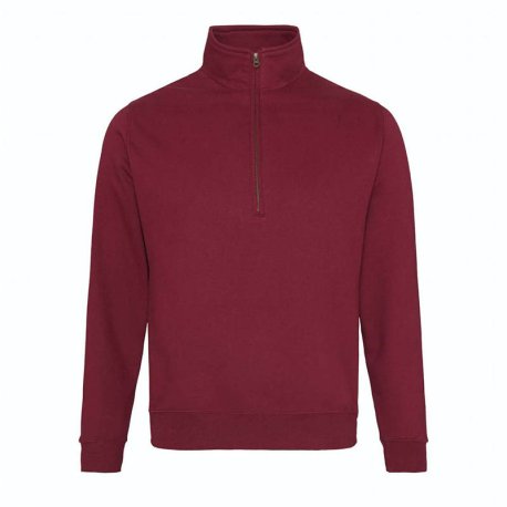 Unisex mikina (Just Hoods SOPHOMORE 1/4 ZIP SWEAT) > bordová > L