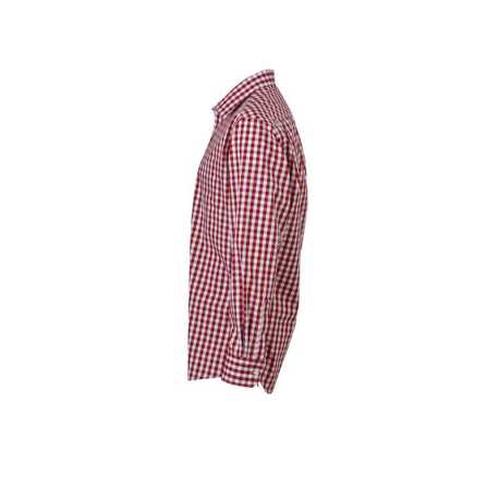 Pánska košeľa (DAIBER Men's Checked Shirt) > červená (bordeaux) / biela > 3XL