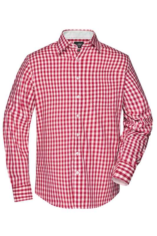 Pánska košeľa (JN Men's Checked Shirt) > červená / biela > S