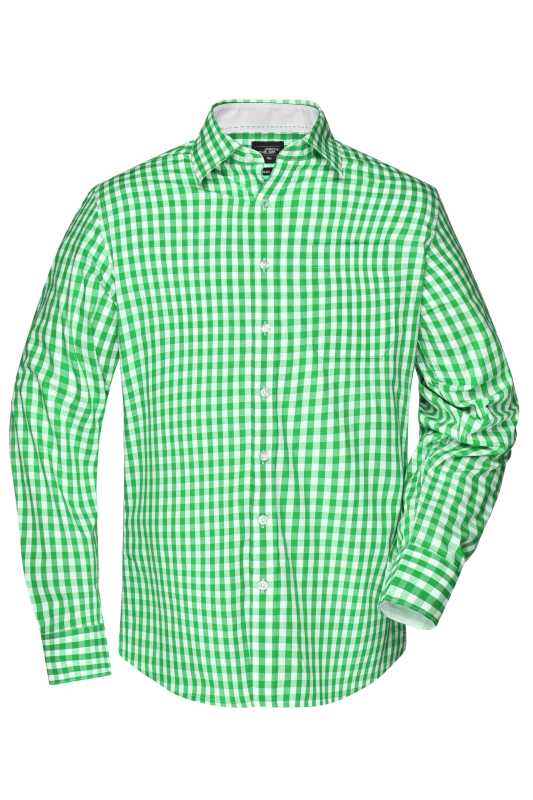 Pánska košeľa (JN Men's Checked Shirt) > zelená / biela > S