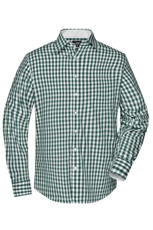 Pánska košeľa (JN Men's Checked Shirt) > zelená (forest) / biela > S