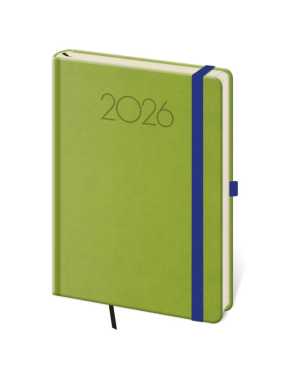 Diár s gumičkou (New Praga 2026) - 14,5 x 20,5 cm > zelená > denný A5