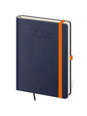 Diár s gumičkou (New Praga 2026) - 14,5 x 20,5 cm > modrá > denný A5