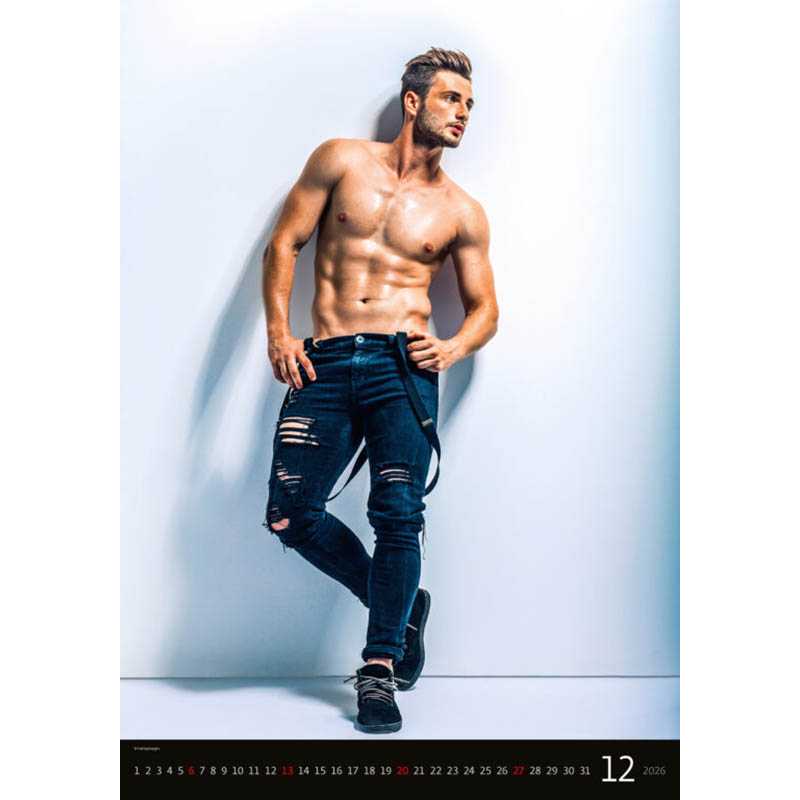 Nástenný kalendár (Sexy Boys 2026) - 31,5 x 52 cm