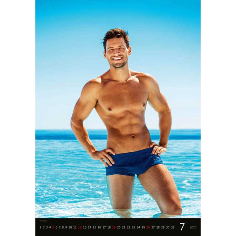 Nástenný kalendár (Sexy Boys 2026) - 31,5 x 52 cm