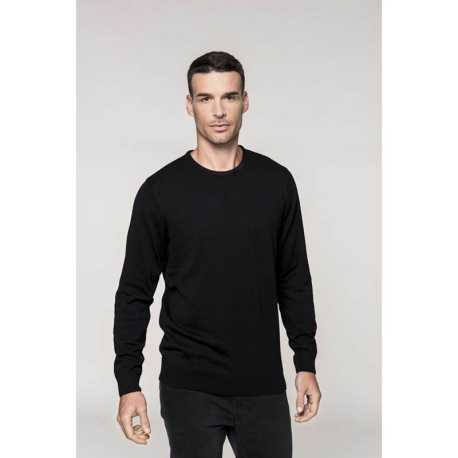 Pánsky sveter (KARIBAN MENS ROUND NECK JUMPER) > čierna > 2XL