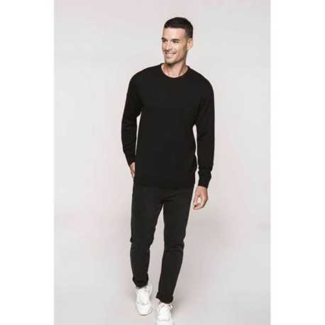 Pánsky sveter (KARIBAN MENS ROUND NECK JUMPER) > čierna > 2XL